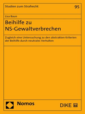 cover image of Beihilfe zu NS-Gewaltverbrechen